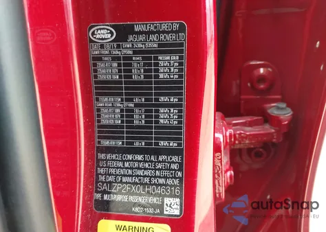 2020 Land Rover Range Rover Evoque Se from USA, damaged, VIN SALZP2FX0LH046316